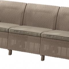 Диван пластиковый Корфу Макс (Corfu love seat max) капучино - песок в Чебаркуле - chebarkul.mebel24.online | фото 1