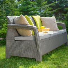 Диван пластиковый Корфу Макс (Corfu love seat max) капучино - песок в Чебаркуле - chebarkul.mebel24.online | фото 3