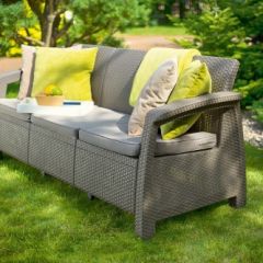 Диван пластиковый Корфу Макс (Corfu love seat max) капучино - песок в Чебаркуле - chebarkul.mebel24.online | фото 4