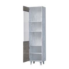 Эго ПС-1 Пенал с 2дв (бетон светлый/камень темный) на ножках в Чебаркуле - chebarkul.mebel24.online | фото 2