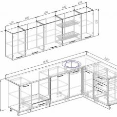 Кухонный гарнитур угловой Графика 2600х1600 (Стол. 26мм) в Чебаркуле - chebarkul.mebel24.online | фото 2