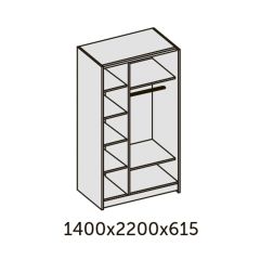 ИННЭС-5 Шкаф-купе 2-х дв. 1400 (2дв. Ф1 - бодега белая) в Чебаркуле - chebarkul.mebel24.online | фото 2