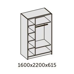 ИННЭС-5 Шкаф-купе 2-х дв. 1600 (2дв. Ф1 - венге) в Чебаркуле - chebarkul.mebel24.online | фото 2