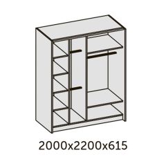 ИННЭС-5 Шкаф-купе 2-х дв. 2000 (2 дв. Ф3 - венге вст. экокожа корич) в Чебаркуле - chebarkul.mebel24.online | фото 2