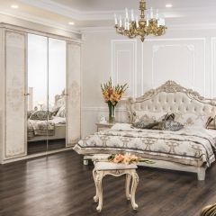 Комод 4 ящика с Зеркалом ППУ (крем) коллекция Патрисия в Чебаркуле - chebarkul.mebel24.online | фото 5