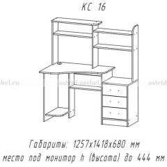 Компьютерный стол №16 (Анкор темныйанкор темный) в Чебаркуле - chebarkul.mebel24.online | фото