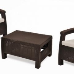 Комплект мебели Корфу Уикенд (Corfu Weekend) коричневый - серо-бежевый * в Чебаркуле - chebarkul.mebel24.online | фото