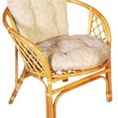 Кресло Багама, подушки светлые обычные шенил (Мёд) в Чебаркуле - chebarkul.mebel24.online | фото