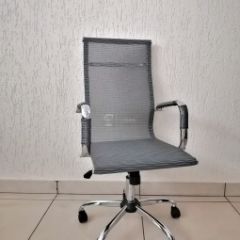 Кресло Barneo K-111H для персонала (серая сетка) в Чебаркуле - chebarkul.mebel24.online | фото