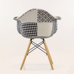 Кресло Barneo N-14 Patchwork черно-белый в Чебаркуле - chebarkul.mebel24.online | фото 4
