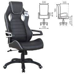 Кресло компьютерное BRABIX Techno Pro GM-003 (экокожа черное/серое, вставки серые) 531814 в Чебаркуле - chebarkul.mebel24.online | фото