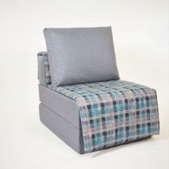 Кресло-кровать бескаркасное Харви (серый-квадро азур) в Чебаркуле - chebarkul.mebel24.online | фото