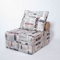 Кресло-кровать-пуф бескаркасное Прайм (Газета) в Чебаркуле - chebarkul.mebel24.online | фото
