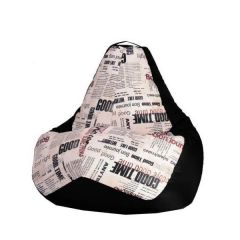 Кресло-мешок XL Газета-Black в Чебаркуле - chebarkul.mebel24.online | фото