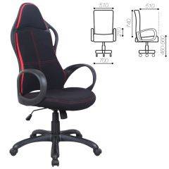 Кресло офисное BRABIX PREMIUM "Force EX-516" (ткань черное/вставки красные) 531571 в Чебаркуле - chebarkul.mebel24.online | фото