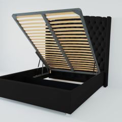 Кровать Берлин ЛЮКС с ПМ 1200 (экокожа кольт ч) в Чебаркуле - chebarkul.mebel24.online | фото