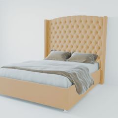 Кровать Берлин ЛЮКС с ПМ 2000 (экокожа бежевая) в Чебаркуле - chebarkul.mebel24.online | фото
