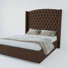Кровать Берлин ЛЮКС с ПМ 800 (экокожа коричневая) в Чебаркуле - chebarkul.mebel24.online | фото 2
