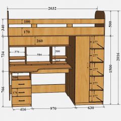 Кровать-чердак Аракс в Чебаркуле - chebarkul.mebel24.online | фото 4