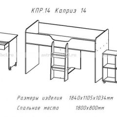 КАПРИЗ-14 Кровать 800 двухъярусная без рисунка в Чебаркуле - chebarkul.mebel24.online | фото 2