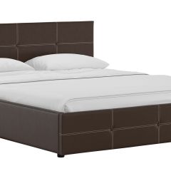 Кровать двойная Синди 160 + ортопед + ПМ + дно (арт. Марика 468 к/з (шоколад)) в Чебаркуле - chebarkul.mebel24.online | фото