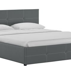 Кровать двойная Синди 160 + ортопед + ПМ + дно (арт. Марика 485 к/з (серый)) в Чебаркуле - chebarkul.mebel24.online | фото