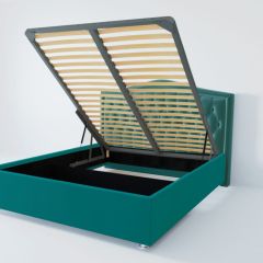 Кровать Нягань с ПМ 1200 (велюр бирюзовый) в Чебаркуле - chebarkul.mebel24.online | фото