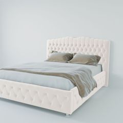 Кровать Нягань с ПМ 1800 (экокожа белая) в Чебаркуле - chebarkul.mebel24.online | фото 2