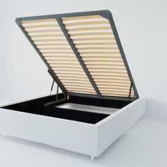 Кровать Подиум с ПМ 1200 (экокожа белая) в Чебаркуле - chebarkul.mebel24.online | фото 2