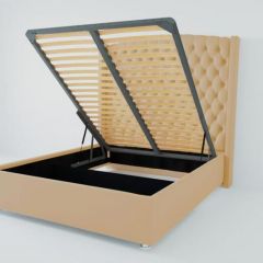 Кровать Берлин ЛЮКС с ПМ 2000 (экокожа бежевая) в Чебаркуле - chebarkul.mebel24.online | фото 2