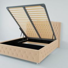 Кровать Нягань с ПМ 900 (экокожа бежевая) в Чебаркуле - chebarkul.mebel24.online | фото 2