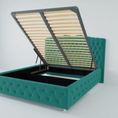 Кровать Нягань с ПМ 2000 (велюр бирюзовый) в Чебаркуле - chebarkul.mebel24.online | фото 1