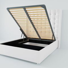 Кровать Венеция ЛЮКС с ПМ 1200 (экокожа белая) в Чебаркуле - chebarkul.mebel24.online | фото