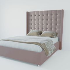 Кровать Венеция ЛЮКС с ПМ 1200 (велюр темно-серый) в Чебаркуле - chebarkul.mebel24.online | фото 2