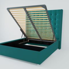 Кровать Венеция ЛЮКС с ПМ 1600 (велюр бирюзовый) в Чебаркуле - chebarkul.mebel24.online | фото