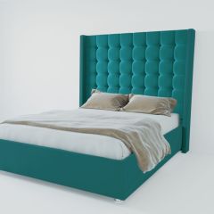 Кровать Венеция ЛЮКС с ПМ 1600 (велюр бирюзовый) в Чебаркуле - chebarkul.mebel24.online | фото 2