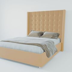 Кровать Венеция ЛЮКС с ПМ 800 (экокожа бежевая) в Чебаркуле - chebarkul.mebel24.online | фото 2