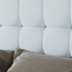 Кровать Венеция с ортопедическим основанием 900 (экокожа белая) в Чебаркуле - chebarkul.mebel24.online | фото 3