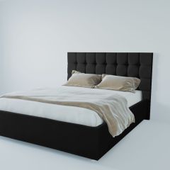 Кровать Венеция с ПМ 1600 (экокожа кольт ч) в Чебаркуле - chebarkul.mebel24.online | фото 2