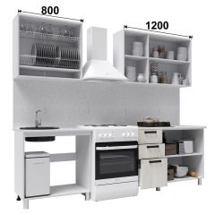 Кухня ДИОР 2 м б/стекла (белый/дуб крафт золотой) в Чебаркуле - chebarkul.mebel24.online | фото 2