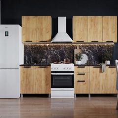 Кухня ДИОР 2 м б/стекла (белый/дуб крафт золотой) в Чебаркуле - chebarkul.mebel24.online | фото
