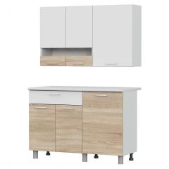 Кухонный гарнитур КГ-4 (1200) Белый/Дуб Сонома в Чебаркуле - chebarkul.mebel24.online | фото 2