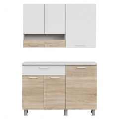 Кухонный гарнитур КГ-4 (1200) Белый/Дуб Сонома в Чебаркуле - chebarkul.mebel24.online | фото 5