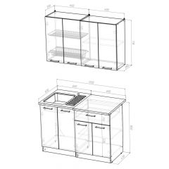 Кухонный гарнитур Ольга лайт 1 1200 мм в Чебаркуле - chebarkul.mebel24.online | фото 2
