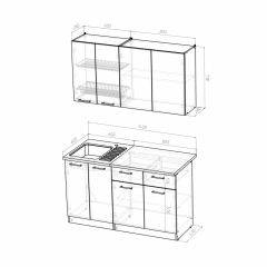 Кухонный гарнитур Полина медиум 1400 в Чебаркуле - chebarkul.mebel24.online | фото 3