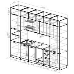 Кухонный гарнитур Сапфир 2 экстра 3000 мм в Чебаркуле - chebarkul.mebel24.online | фото 2