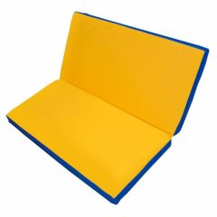 Мат гимнастический 1х1х0,1м складной цв. синий-желтый в Чебаркуле - chebarkul.mebel24.online | фото