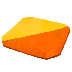Мат гимнастический 1,3x1,3x0,05м складной скошенные углы цв.оранжевый-желтый в Чебаркуле - chebarkul.mebel24.online | фото