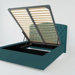 Кровать Берлин с ПМ 1200 (велюр бирюзовый) в Чебаркуле - chebarkul.mebel24.online | фото 2