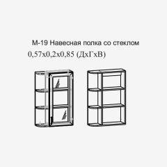 Париж №19 Навесная полка с зеркалом (ясень шимо свет/серый софт премиум) в Чебаркуле - chebarkul.mebel24.online | фото 2